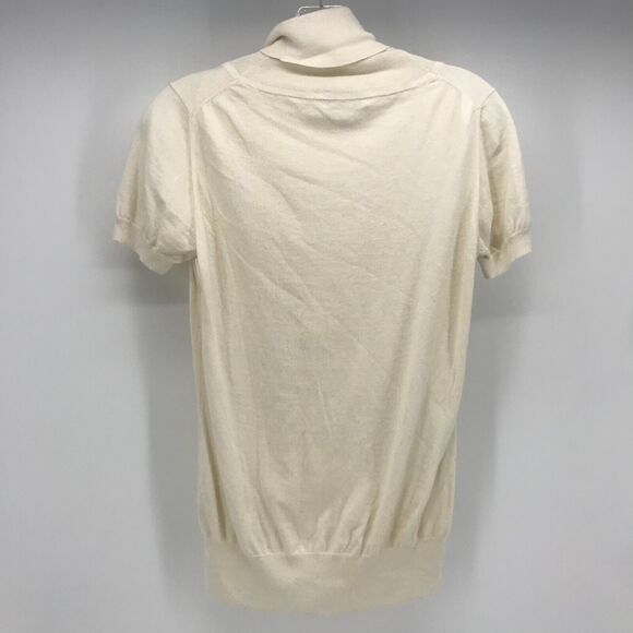 Banana Republic Sweater Womens Small Ivory Cotton Angora Cashmere Short Sleeve - Picture 2 of 10
